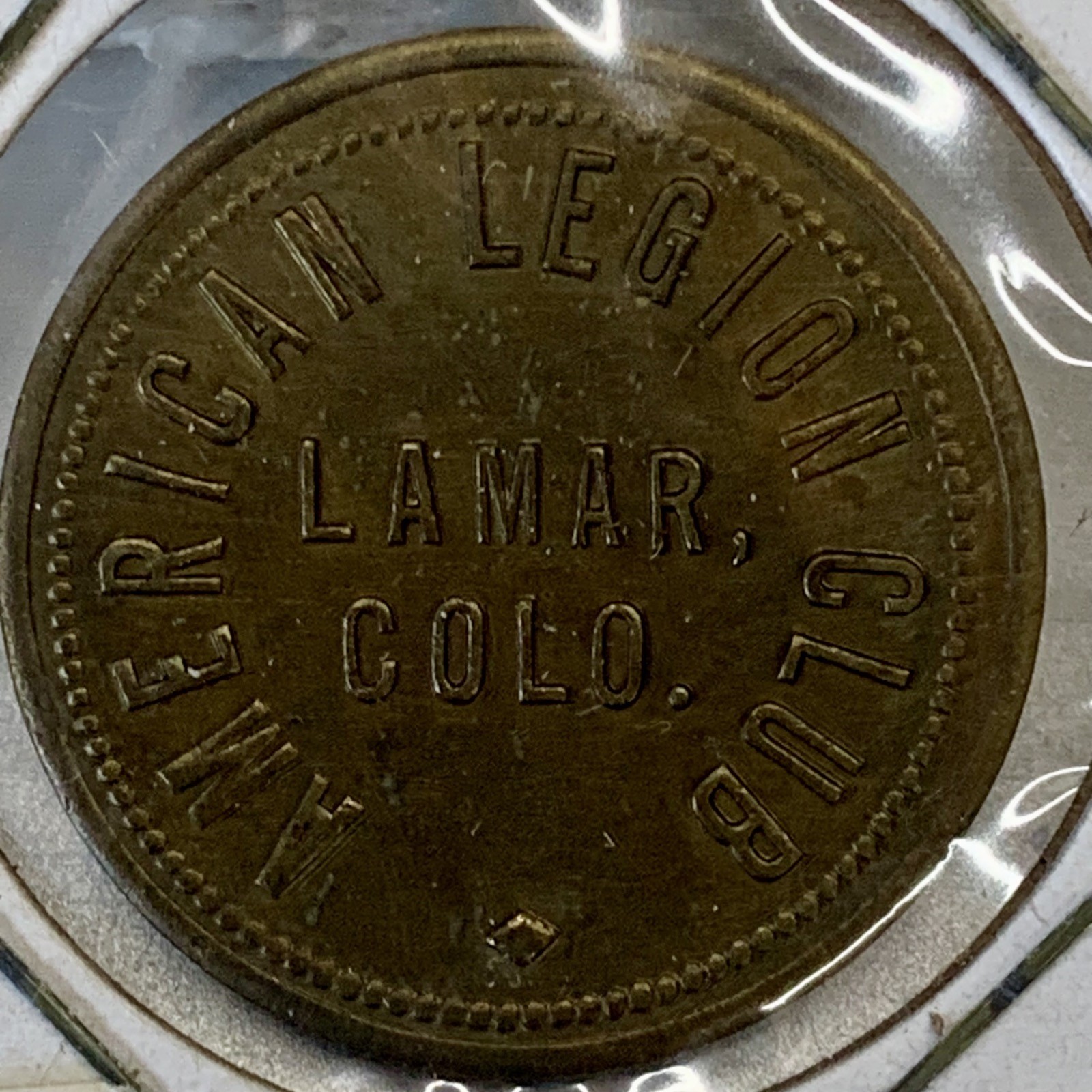 Colorado, Lamar American Legion Club 10¢ Brass Round Token 287175