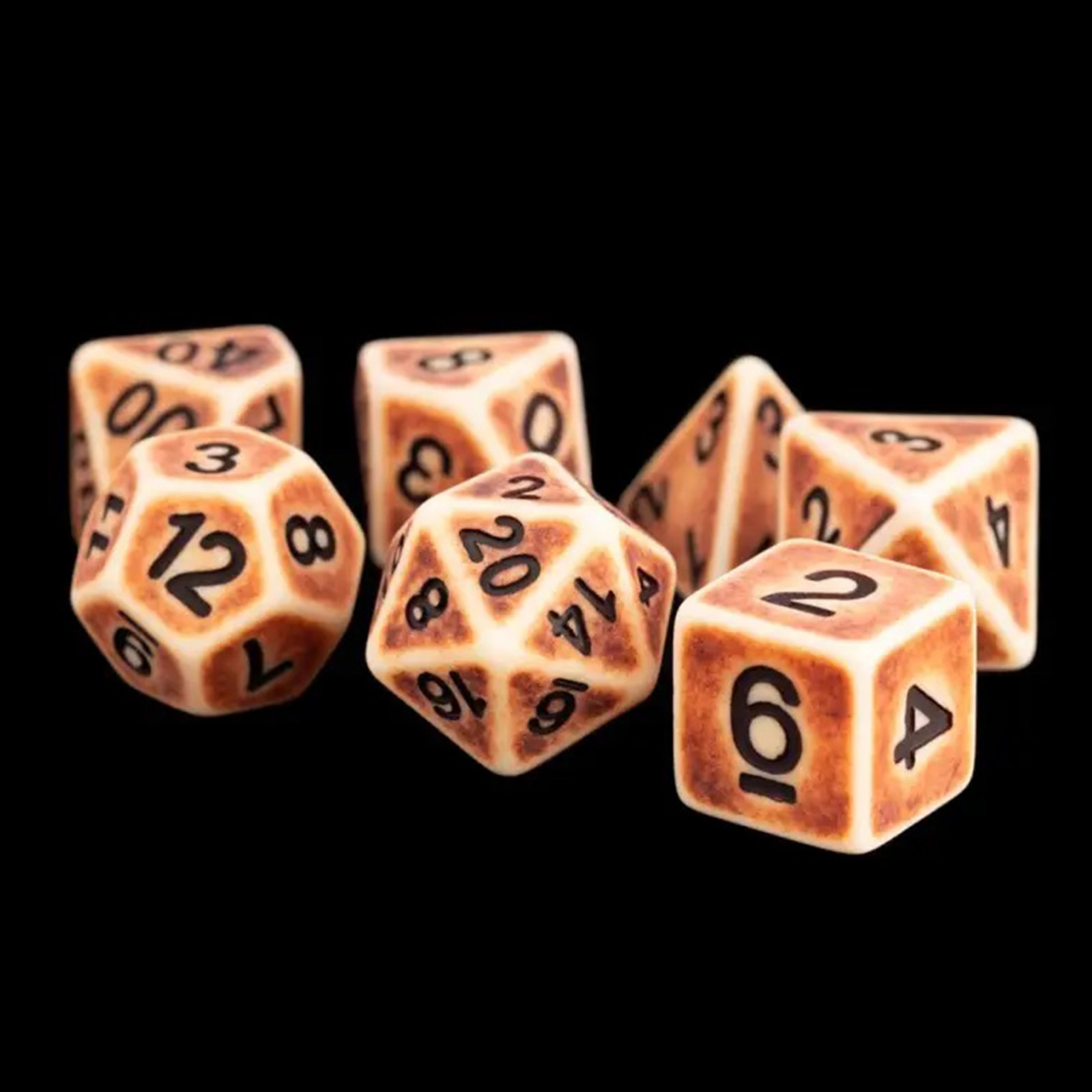 16mm Resin Polyhedral Set | Ancient Brown