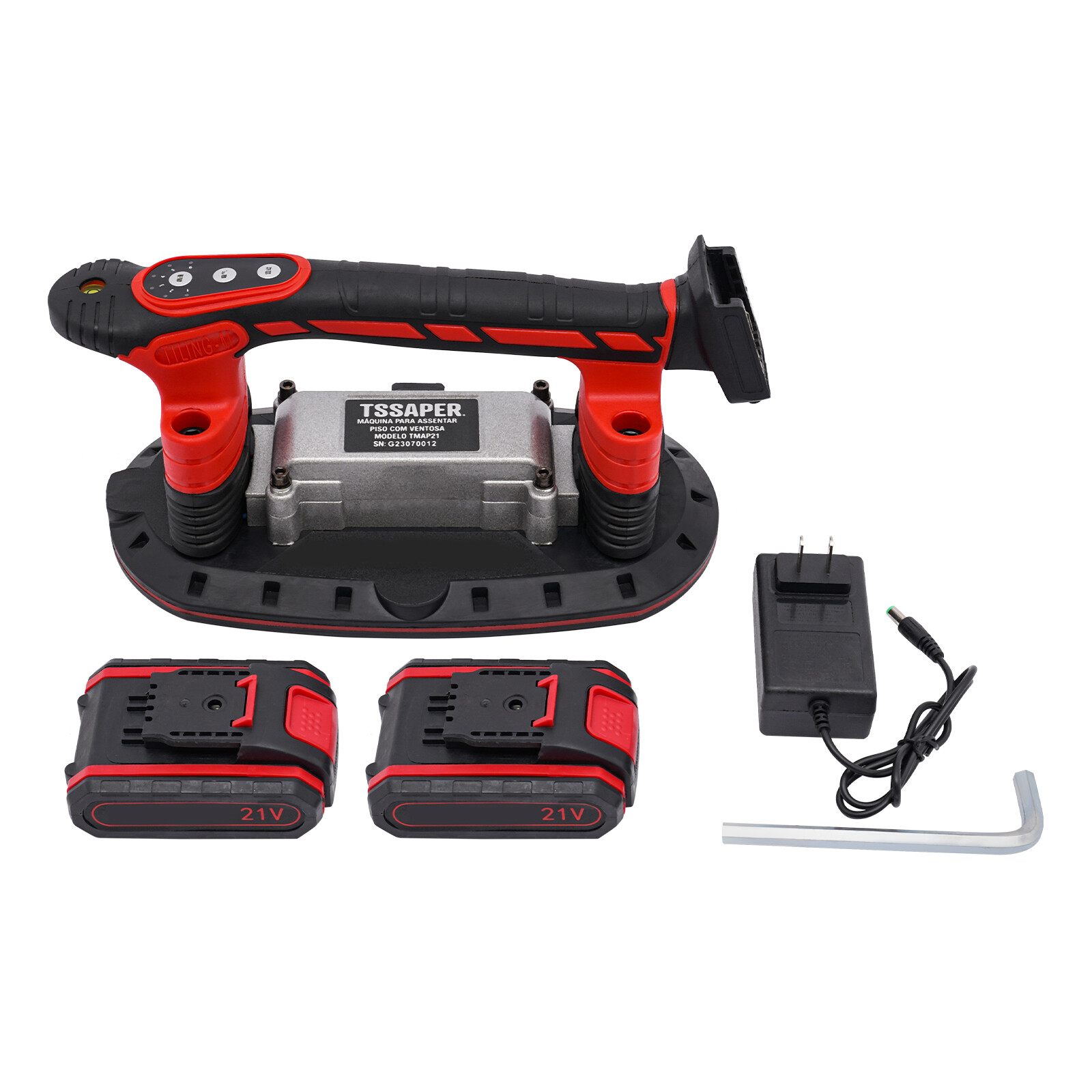 21V Handheld Tile Vibration & Suction Tool 6-Speed Dual-Mode 2×2000mAh