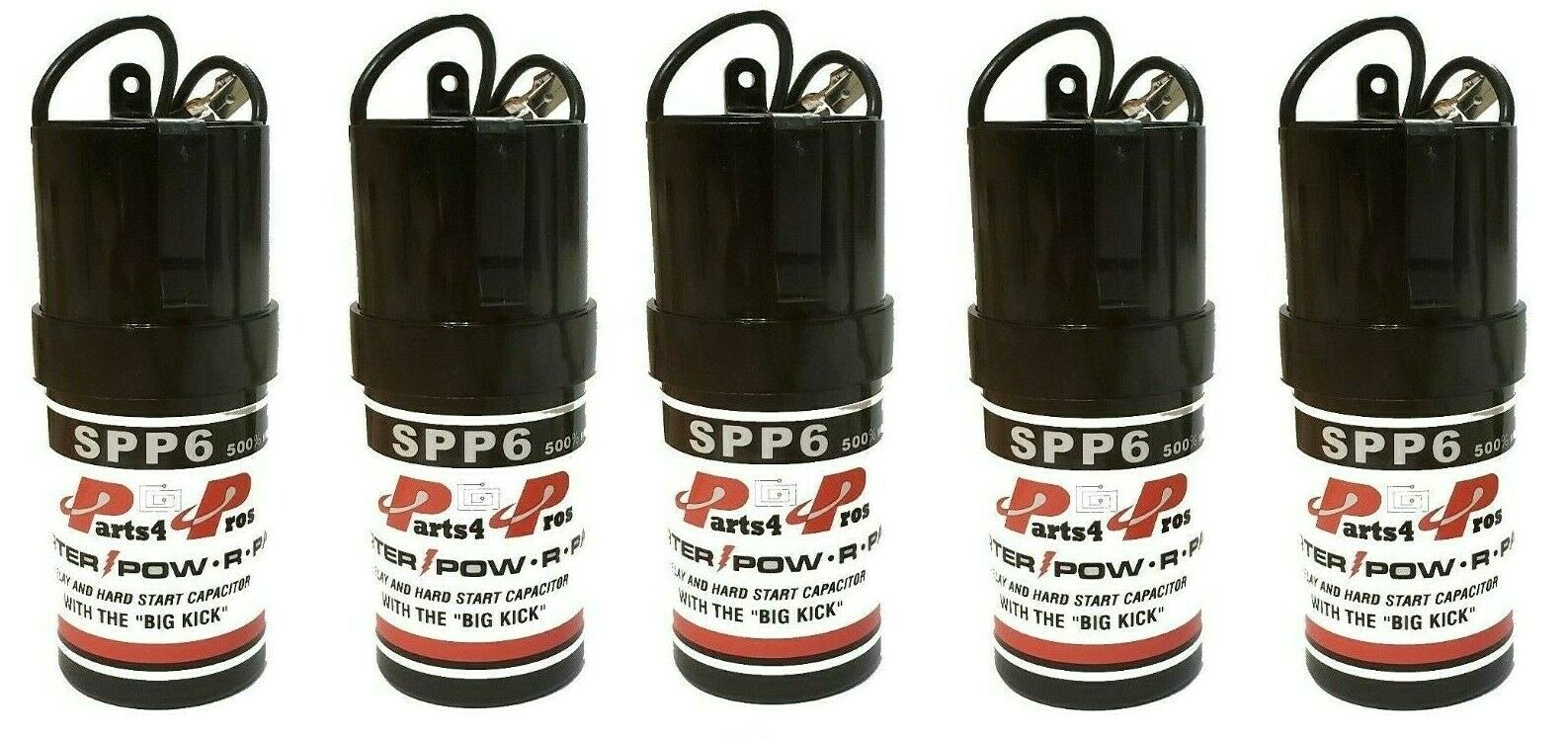 SPP6 Hard Start Kit  Capacitor Relay 1/2HP-10HP Increases Torque 500% (5x)