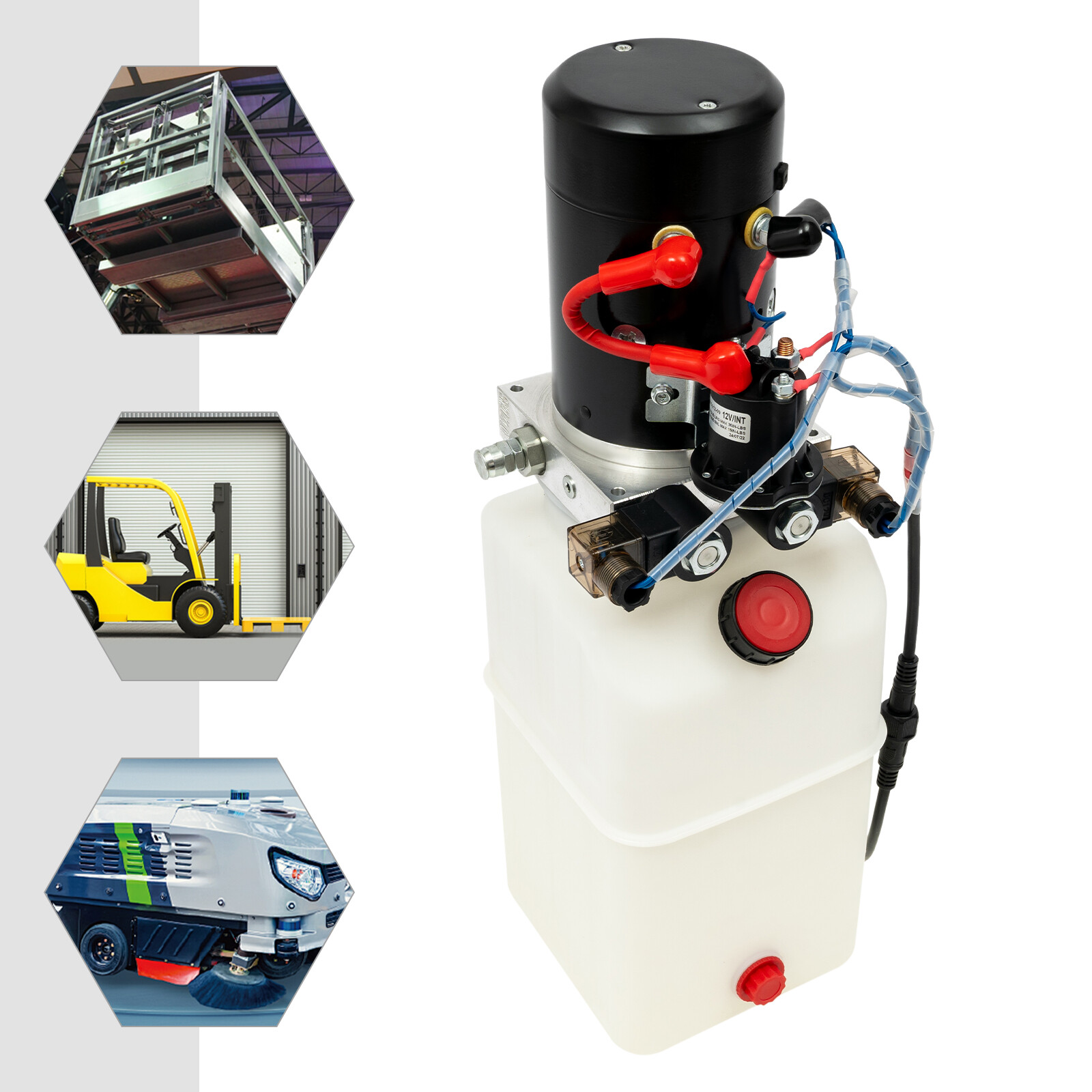 22 Mpa Hydraulic Pump 6 Quart Single Acting Dump Trailer Pump Power Unit DC 12V