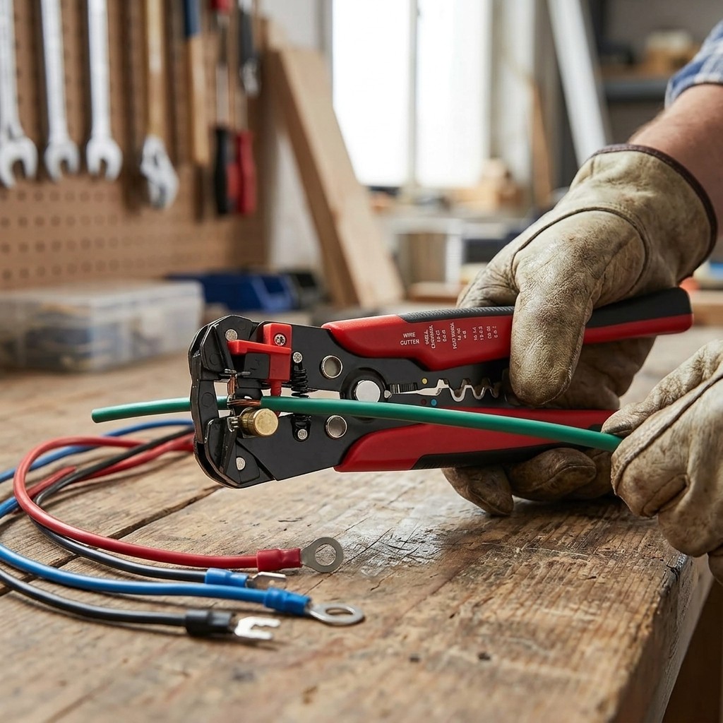Automatic Multi-Function Wire Stripper and Crimper Tool for Electrical Work
