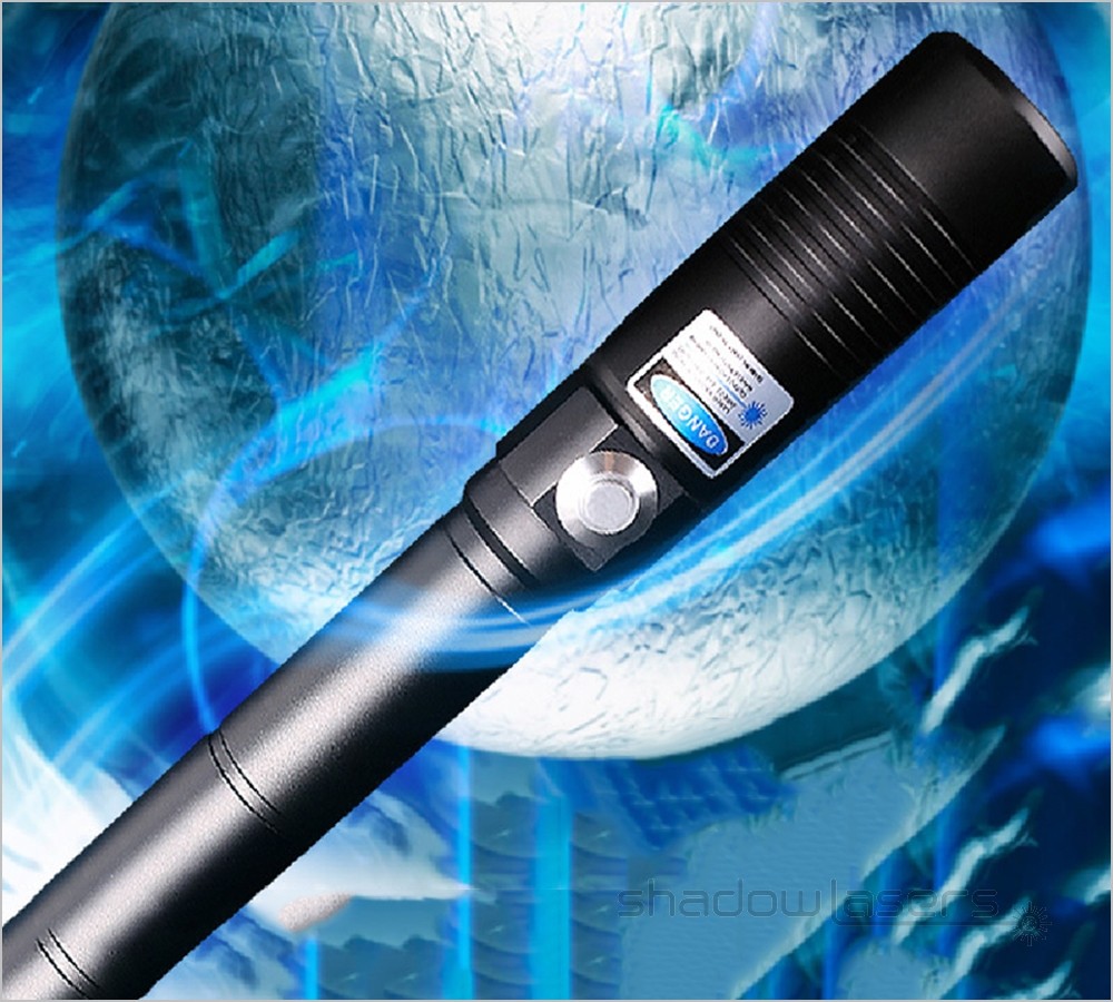 Adjustable Focus Blue Laser Pointer 450nm Flashlight Visidle Beam Light+Case US