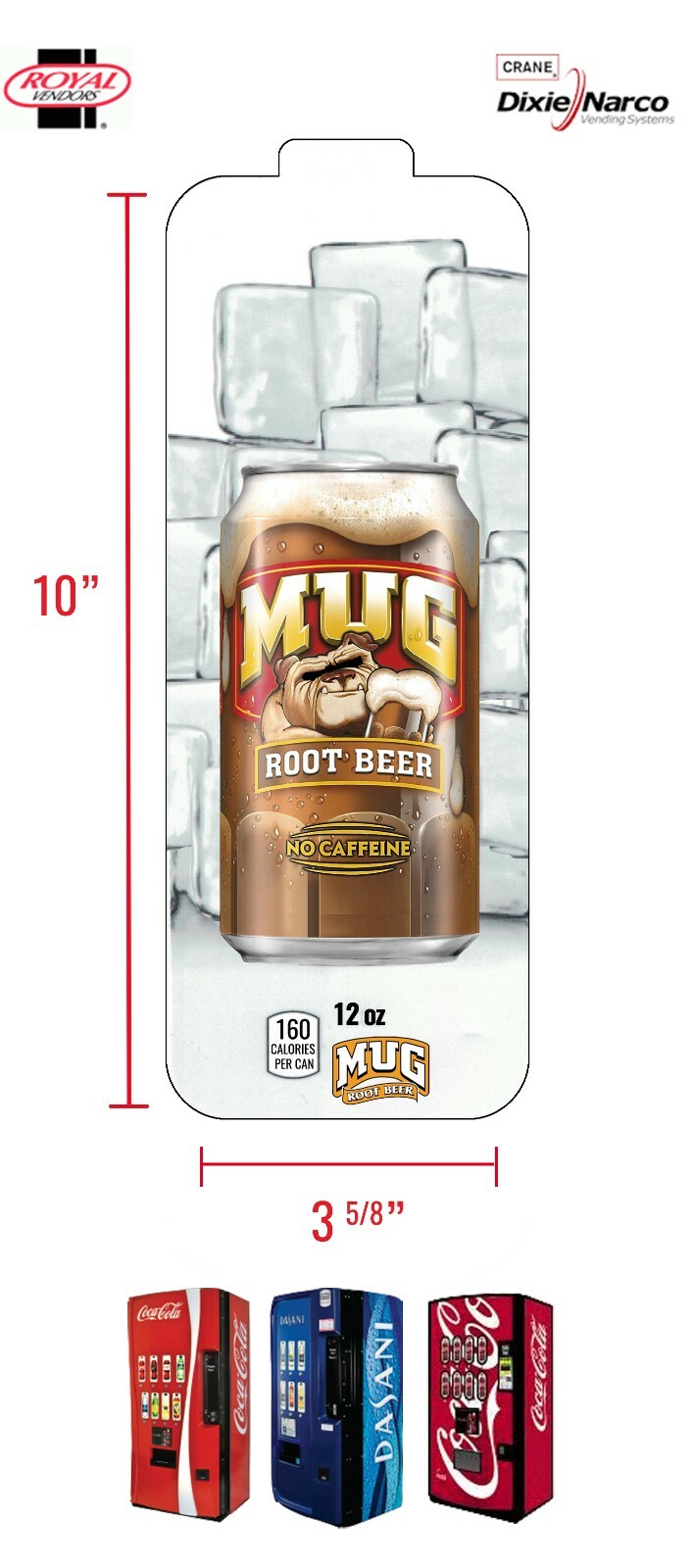 Royal Vendors CUSTOM "Mug Root Beer" 12 oz Can Vend Label (Flavor Strip)