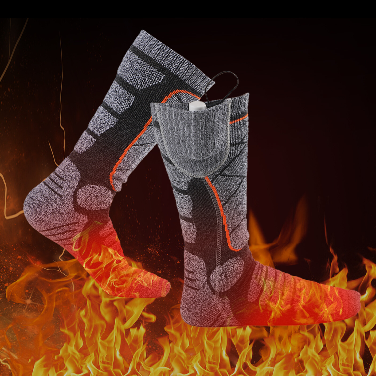 3.7v Rechargeable Battery Electric Heated Warm Socks For Men Women Winter Skiing