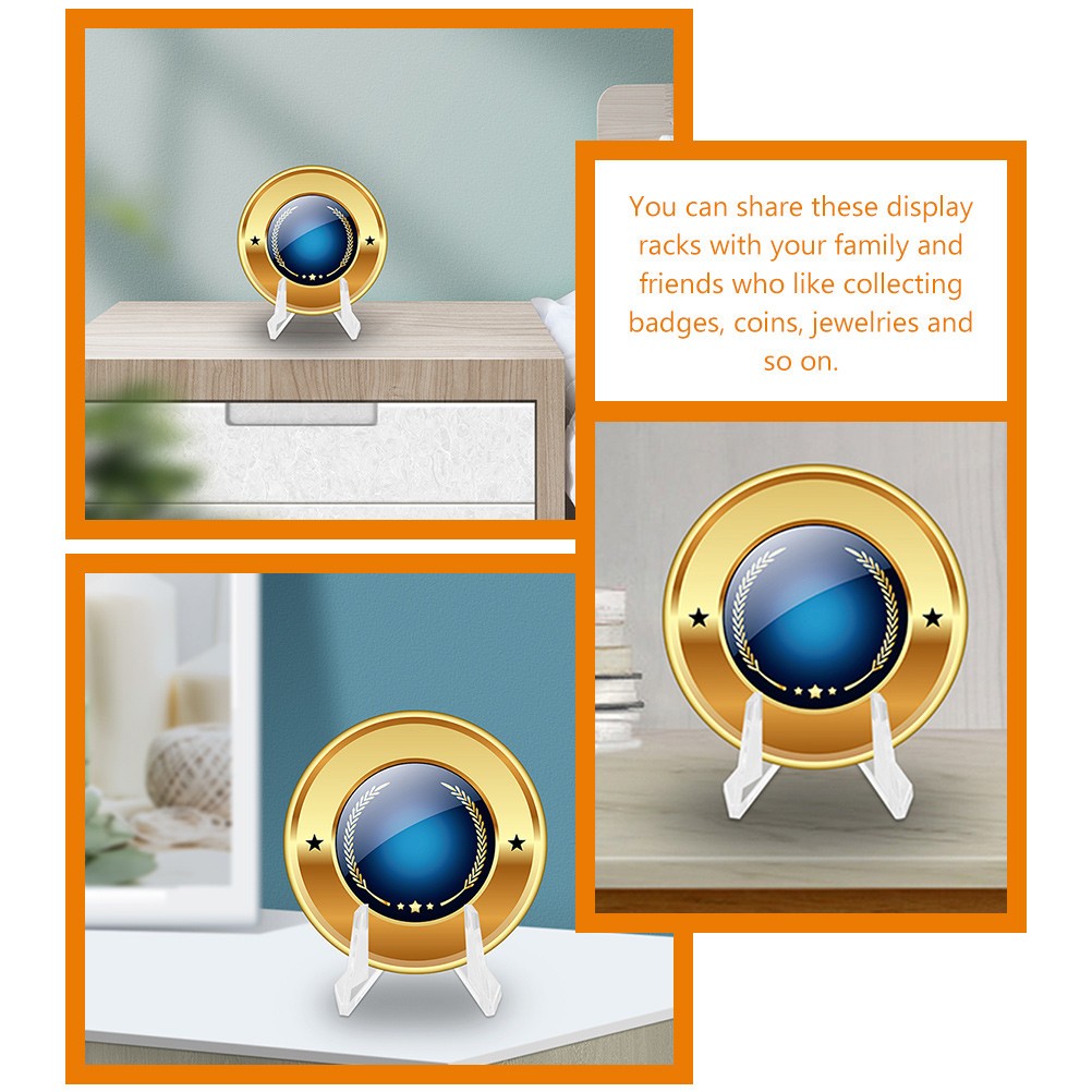 6 Pcs Transparent Storage Rack Badge Holder Clear Display Stands