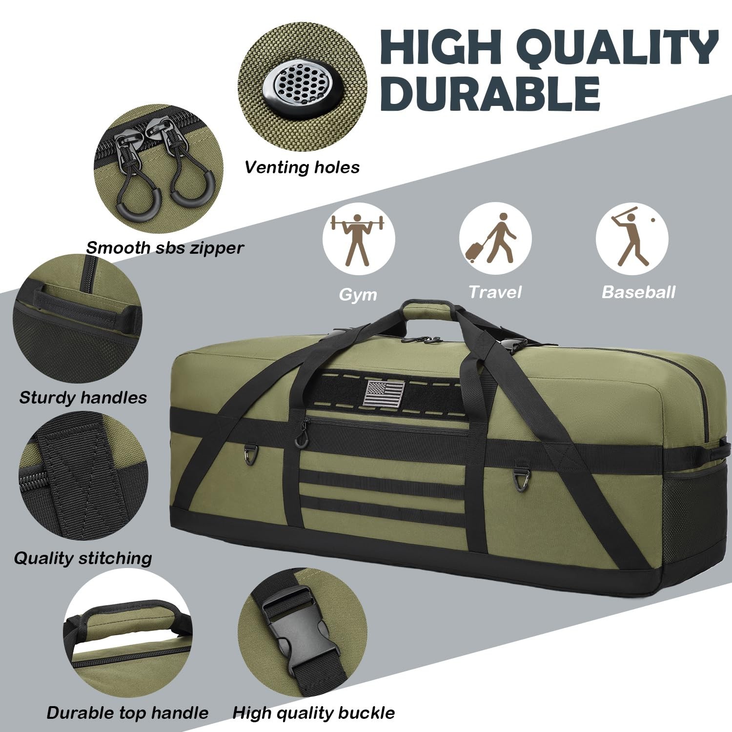 125L Extra Large Duffle Bag - Heavy Duty Duffle Bag with Multiple Pockets, Pe...