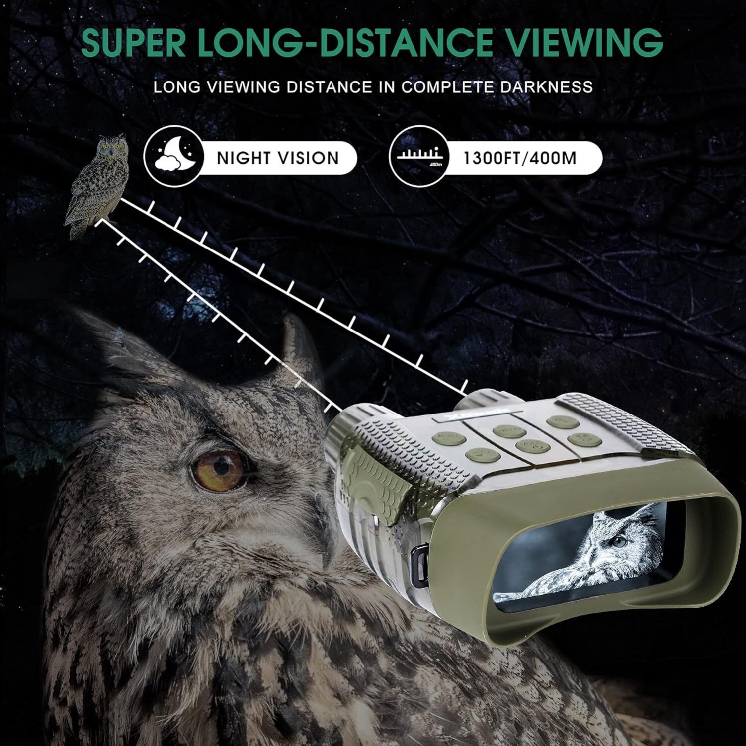 WiFi Night Vision Digital Goggles Scopes Binoculars 2.4" LCD Screen