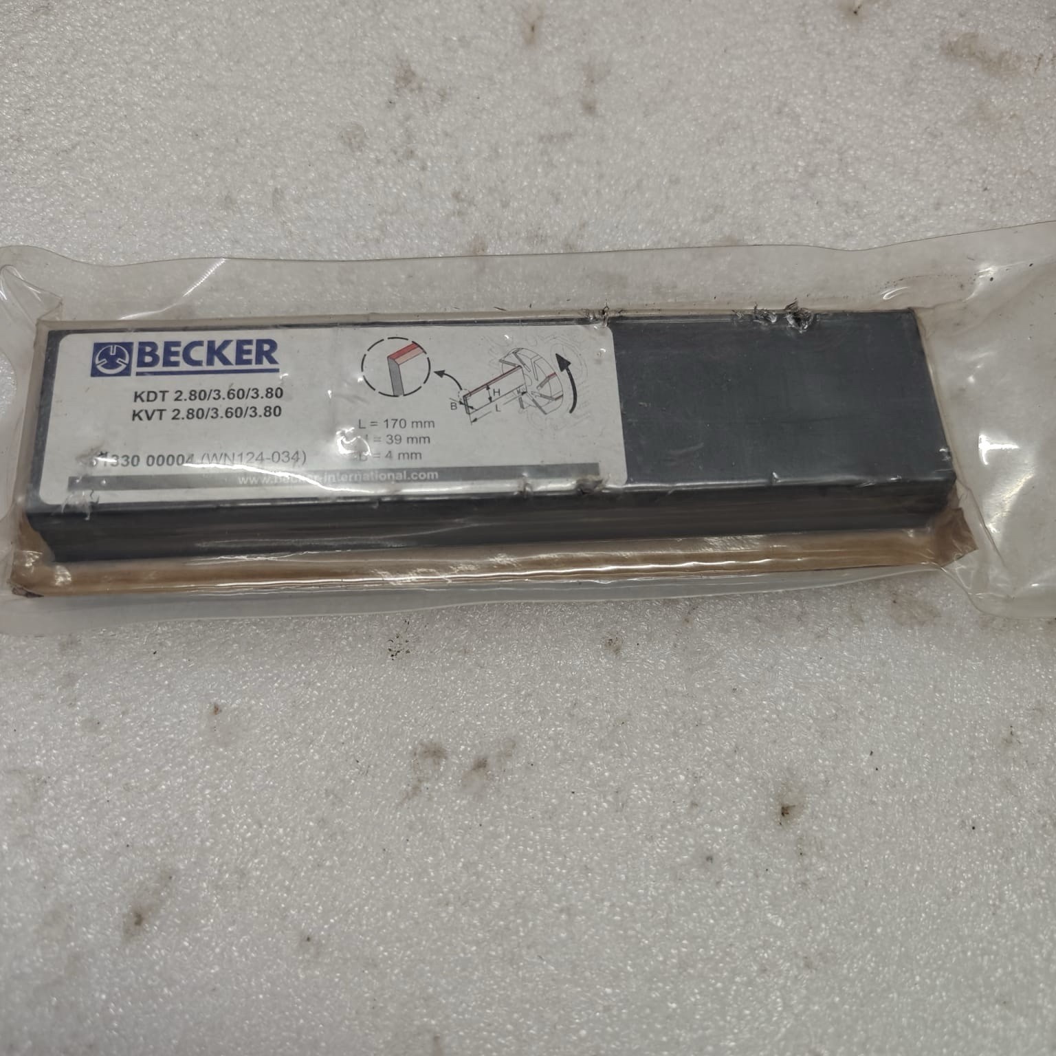BECKERCARBON VANES SET REPAIRKIT KDT 2.80/3.60/3.80