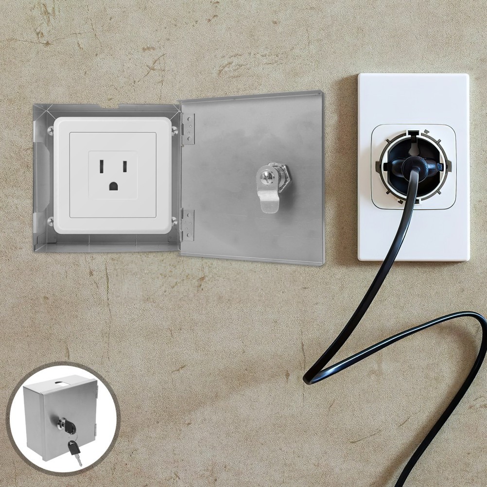 Weatherproof Stainless Steel Lockable Power Outlet Cover For Wall Socket