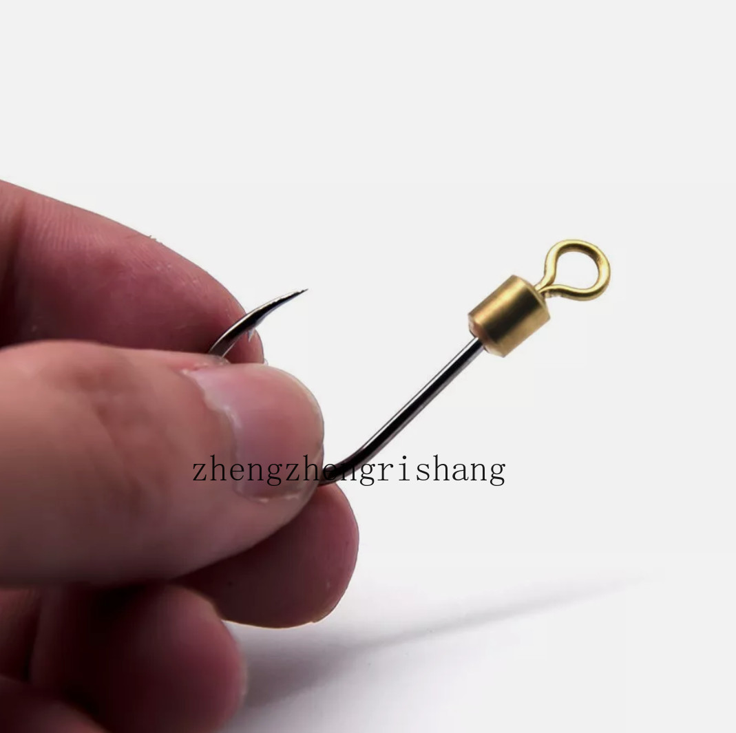 30pcs Swivel Ring FishHooks Spoon Lure Worm Saltwater Fish Hooks Size 3#-16#
