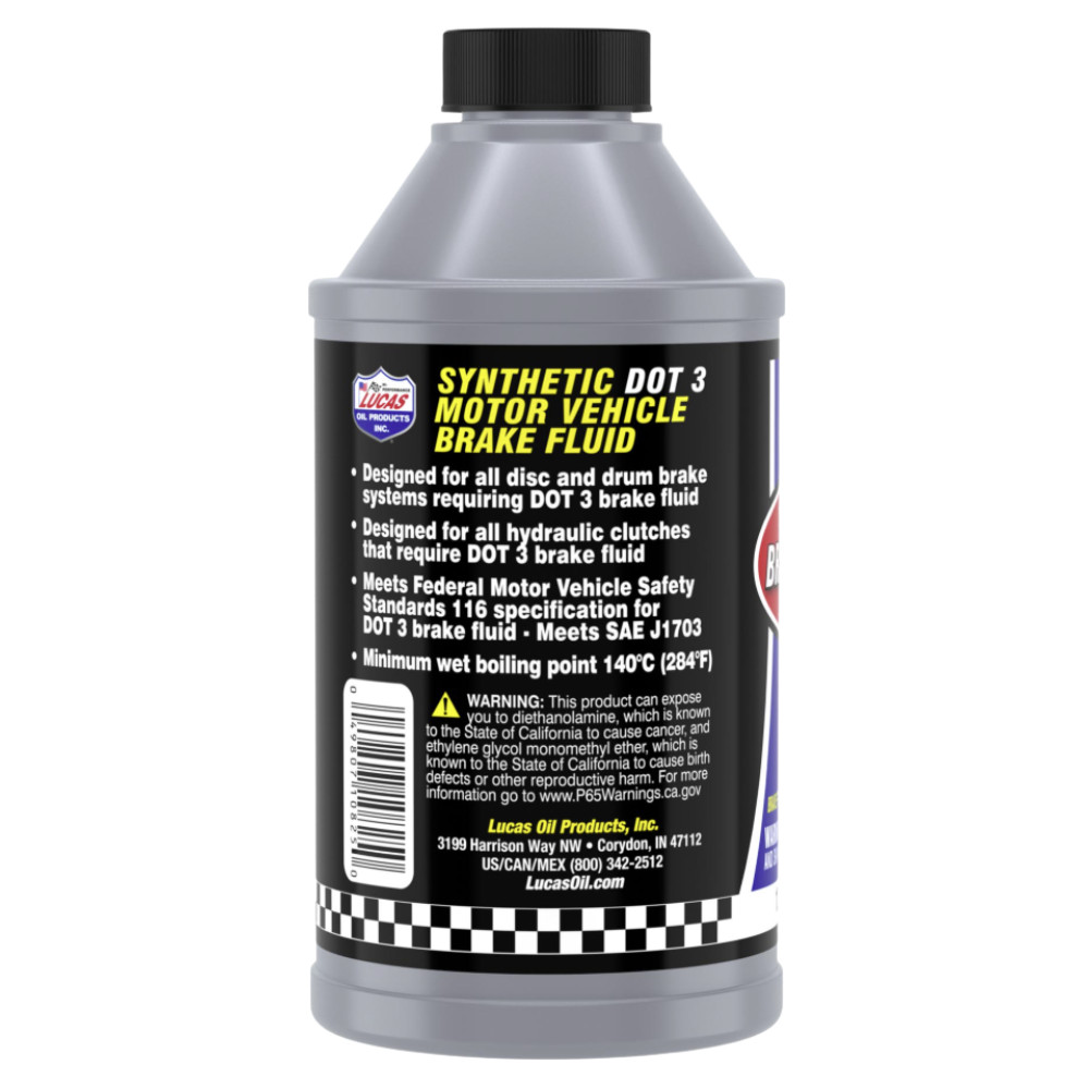 2X LUCAS OIL 10825 SYNTHETIC BRAKE FLUID DOT 3 355ML FMVSS 116 SAE J1703