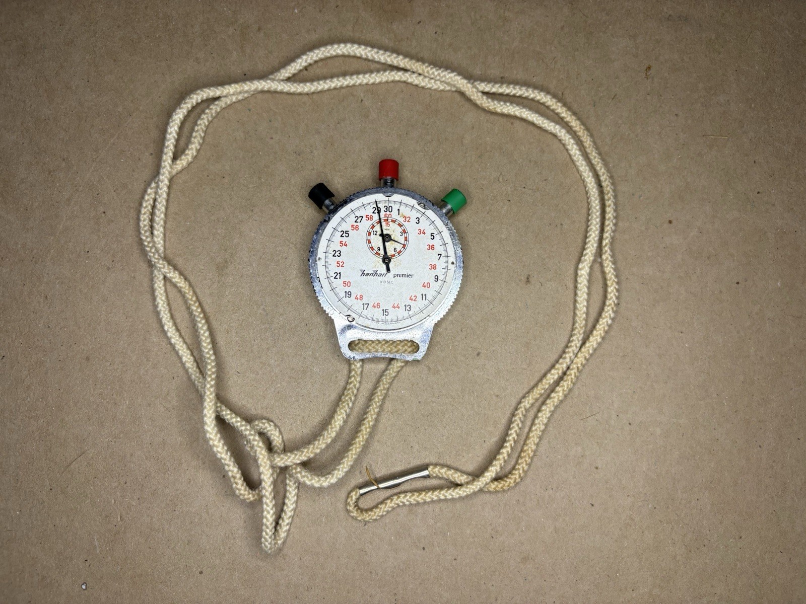 Vintage Hanhart Amigo Mechanical Stopwatch W/ Rope | MISSING GLASS