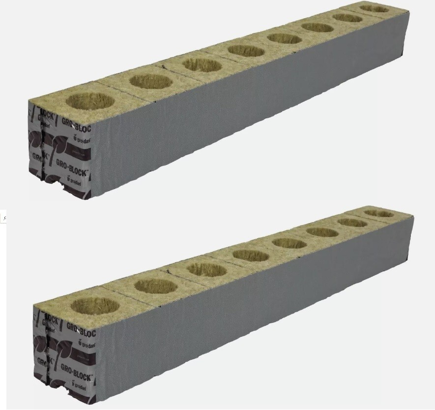 Grodan Delta 4 - 3" x 3" x 2.5" - With Hole - 2 Pack (16 Blocks)