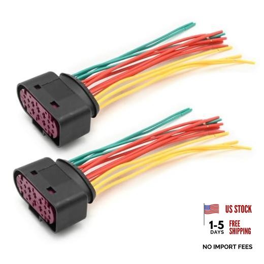 2 Pcs 68305265AA Headlight Connector Harness Pigtail Xenon HID Replacement