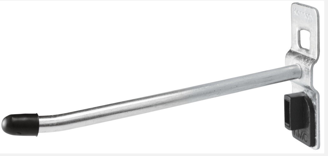 Kennedy 1/4" Diam, 3-15/16" Long Single Angled End Pegboard Hook Steel