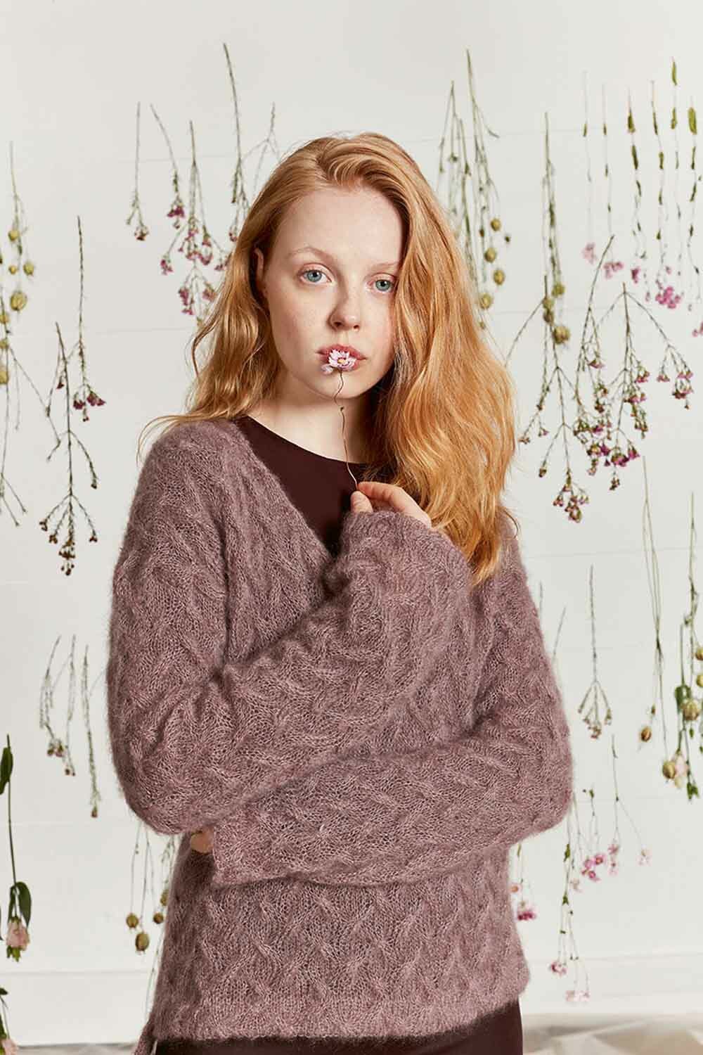 Pullover - Lang Yarns Mohair Luxe - Model Package Knitting Package With A