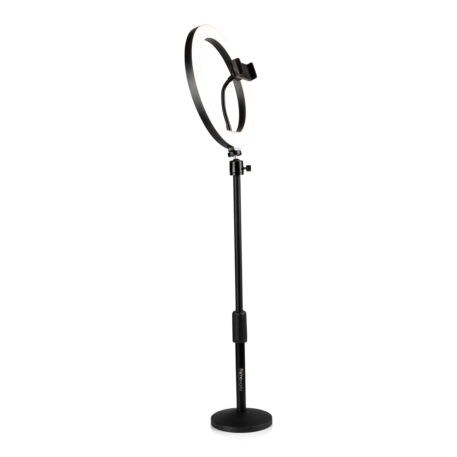 Gator GFW-RINGLIGHTDSKTP Ring Light Round Base Desktop Stand W/ Phone Clamp