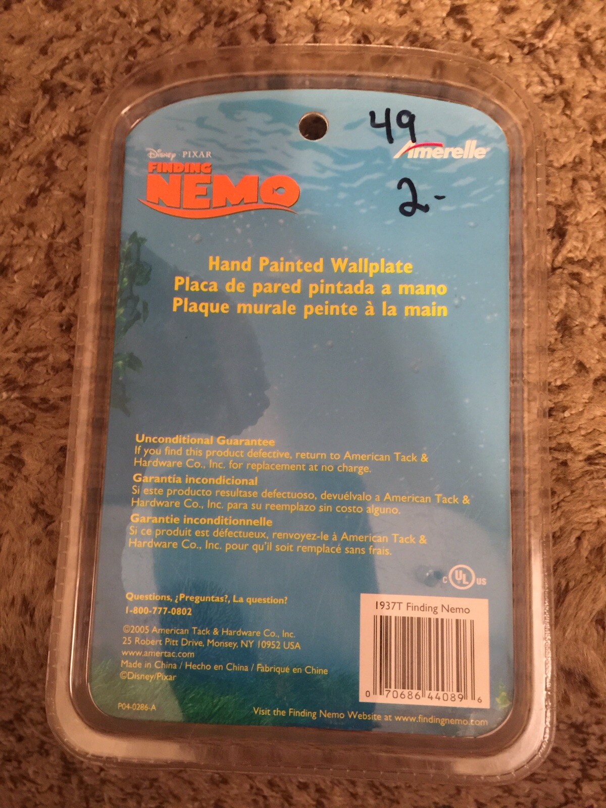 Disney/Pixar Finding Nemo Hand Painted Toggle Light Switch Cover Wallplate New