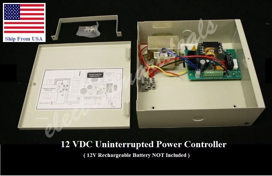 Heavy Duty Electromagnetic Double Door Lock - 1500 lbs x 2 + Power Unit Package