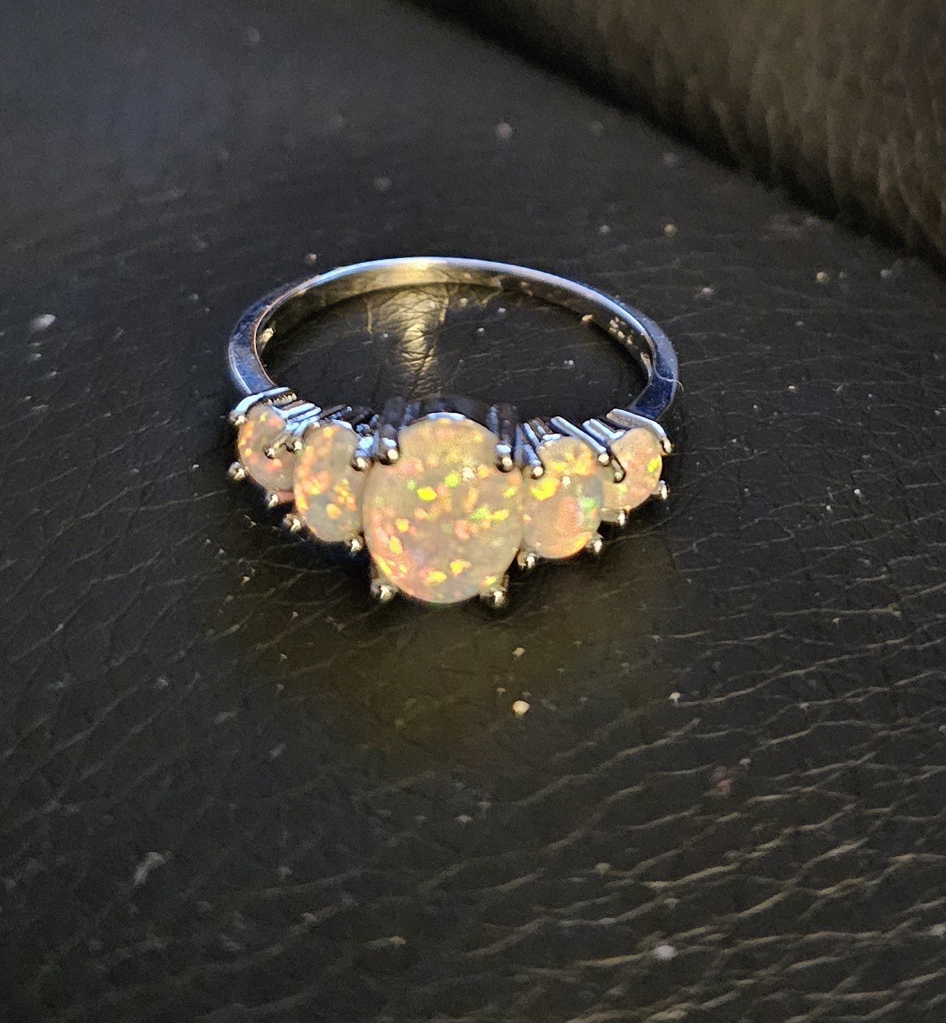 Elegant design Fire Opal Rings In Silver Ring Size 8, 9