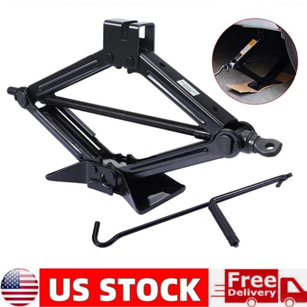 2 TON Car Scissor Jack Handle Crank Tool Car Van Truck W/Tire Wheel Repair Kit