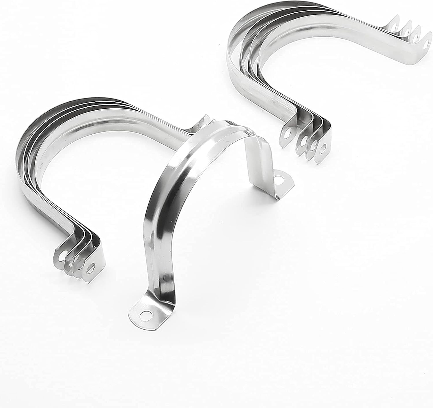 10Pcs 3 Inch Stainless Steel Large Conduit Clamps, Two Hole Strap U Bracket Rigi