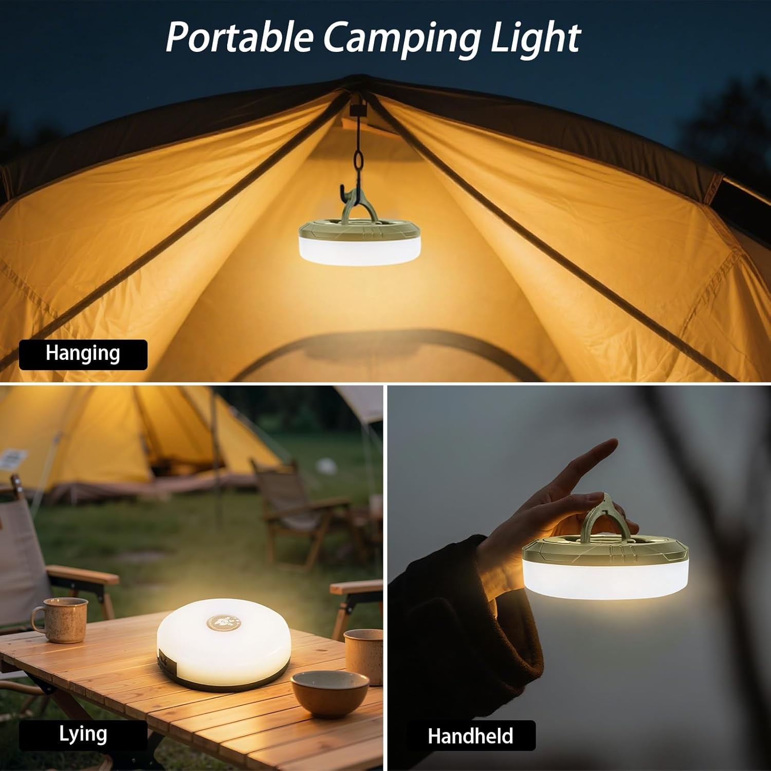Camping String Lights,Portable Camping Light Rechargeable,32.8FT/10m Tent Lights