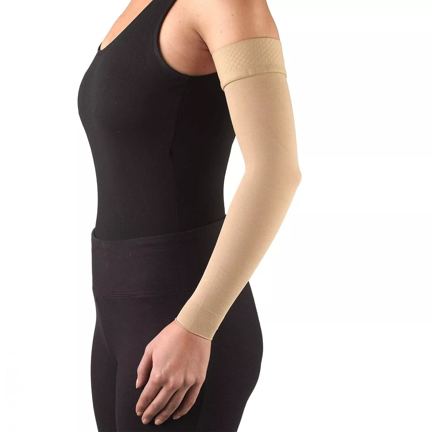 Arm Sleeves Truform Compression Dot Top 20-30 mmHg Beige