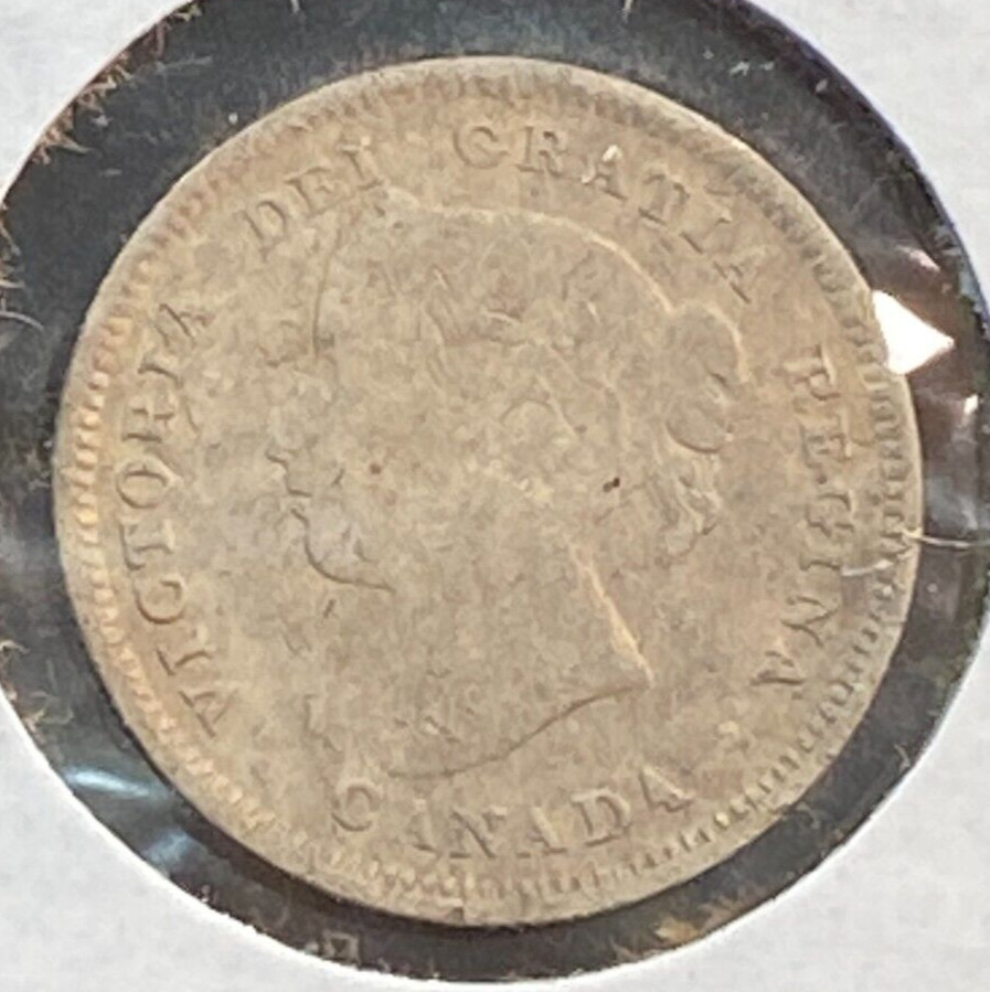 1885 Canada 5 Cents Nice Original VG KM-2 CHRC