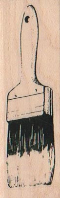 Paint Brush 1 x 2 3/4" Mounted Rubber Stamp, Object Stamp, Paint Brush Stamp