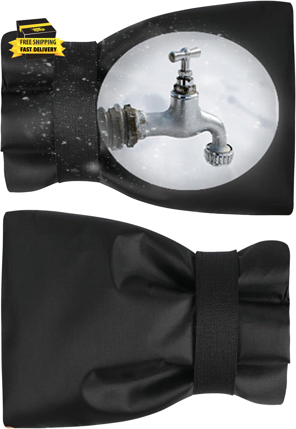 Outdoor Faucet Cover Socks for Winter Freeze Protection, 7.09" W X 9.06" H, Hose