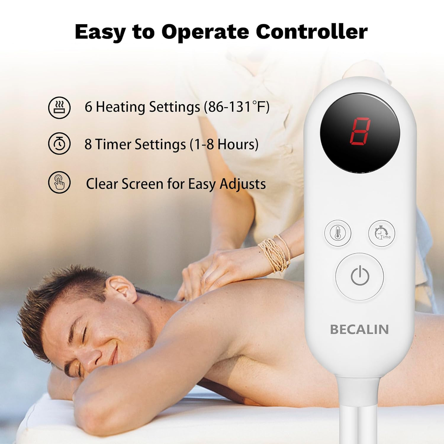 Massage Table Warmer Heating Pad Professional SPA Massage Bed Warmer with 8 Time