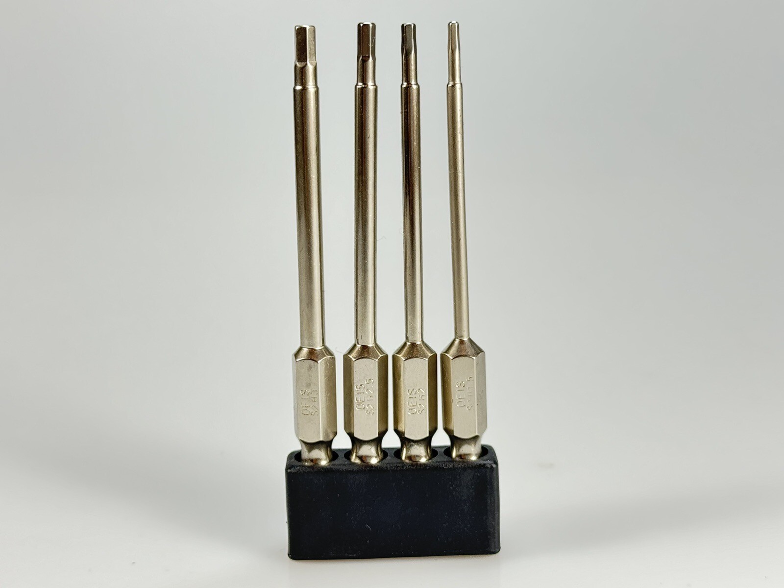 RC Metric 1/4" Power Drill Tip Set (4PC) (1.5, 2.0, 2.5, 3.0mm) 75mm 1/4” Hex
