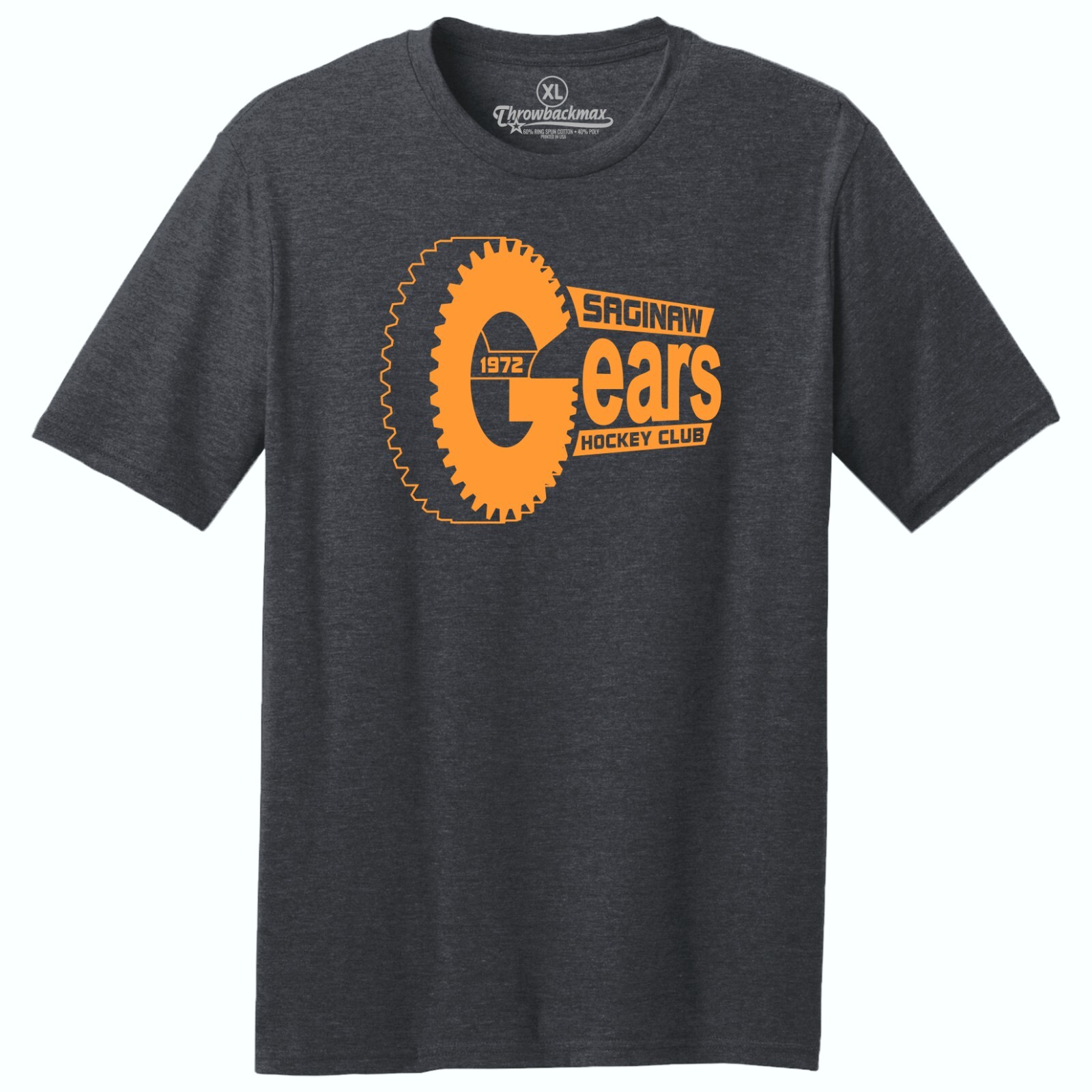 Saginaw Gears 1972 Hockey TRI-BLEND Tee Shirt - Detroit Red Wings