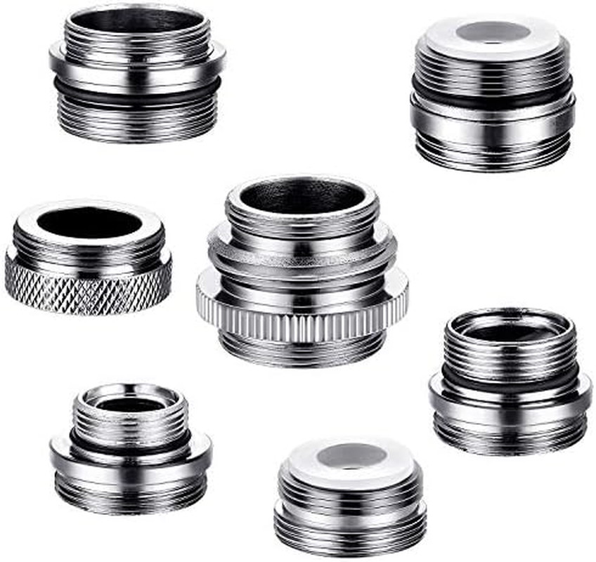 Hotop 7 Pieces Faucet Adapter Kit, Brass Aerator Male/Female Faucet Adapter to C