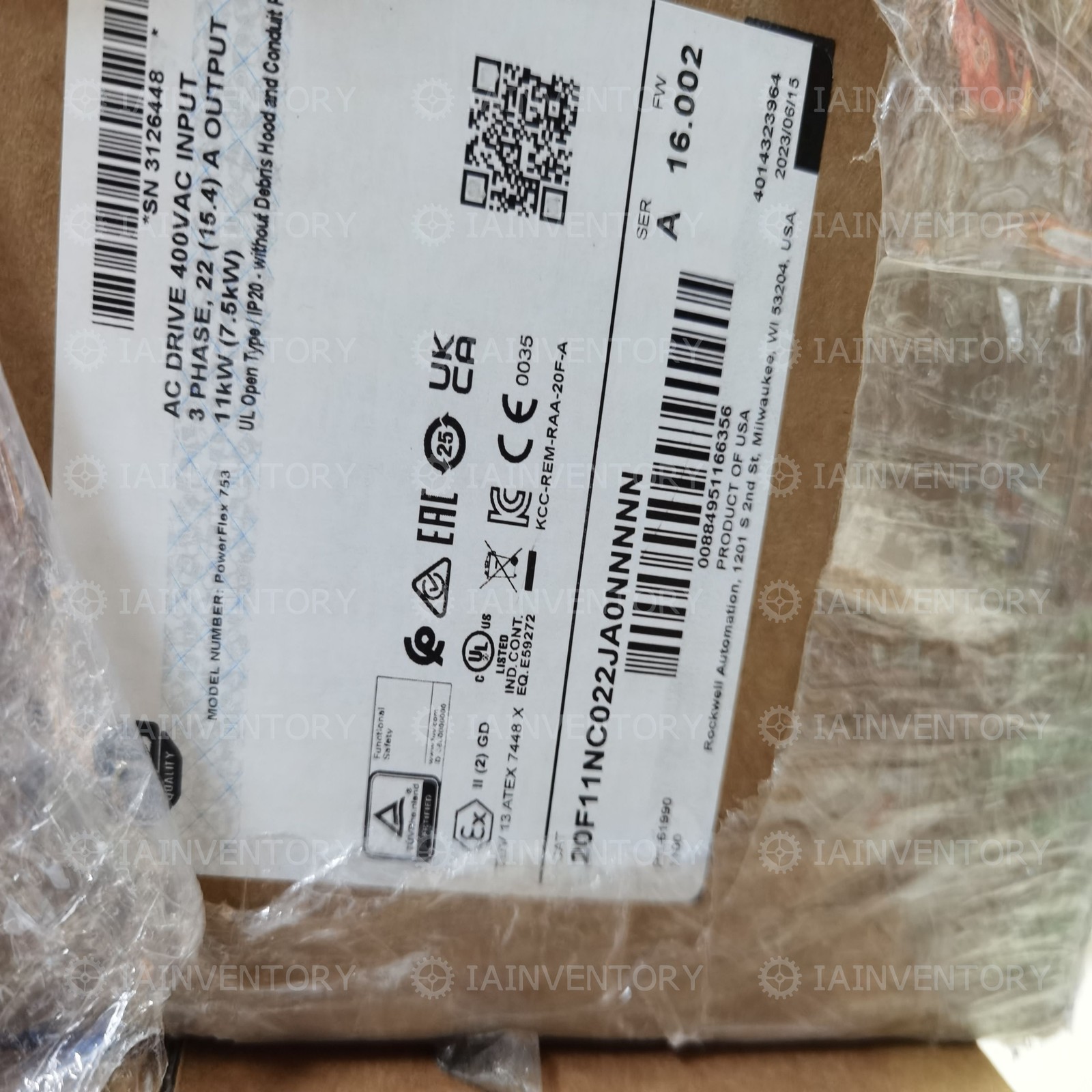 1PC NEW Allen-Bradley 20F11NC022JA0NNNNN Free shipping Warranty Included