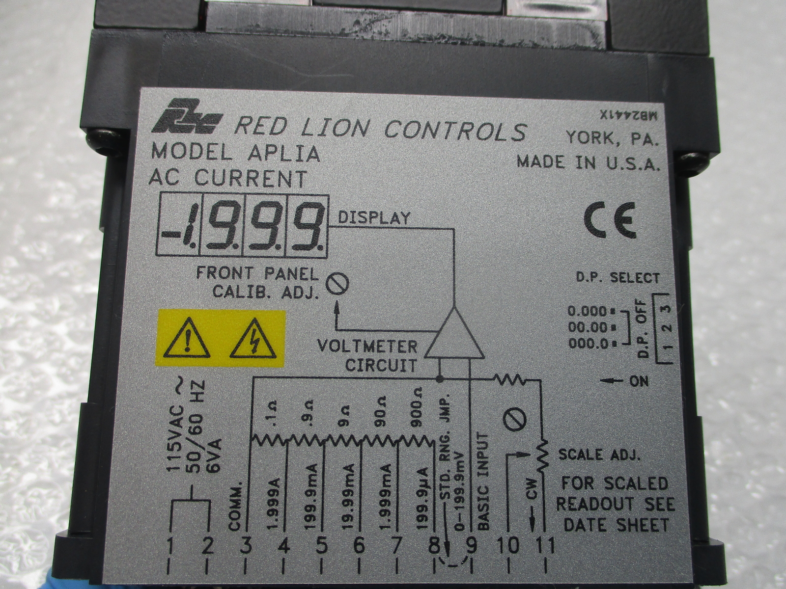 RED LION CONTROLS APLIA CURRENT METER NSNP