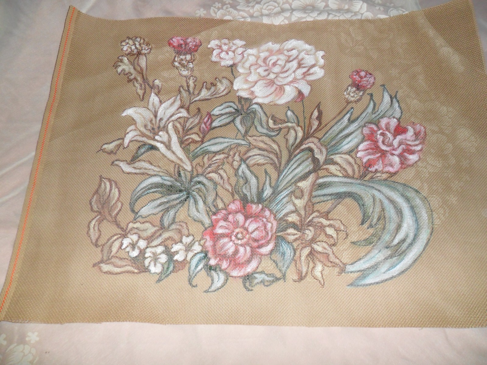 Exquisite Handpainted Needlepoint Canvas - Glorious Florals 16 Count Mono
