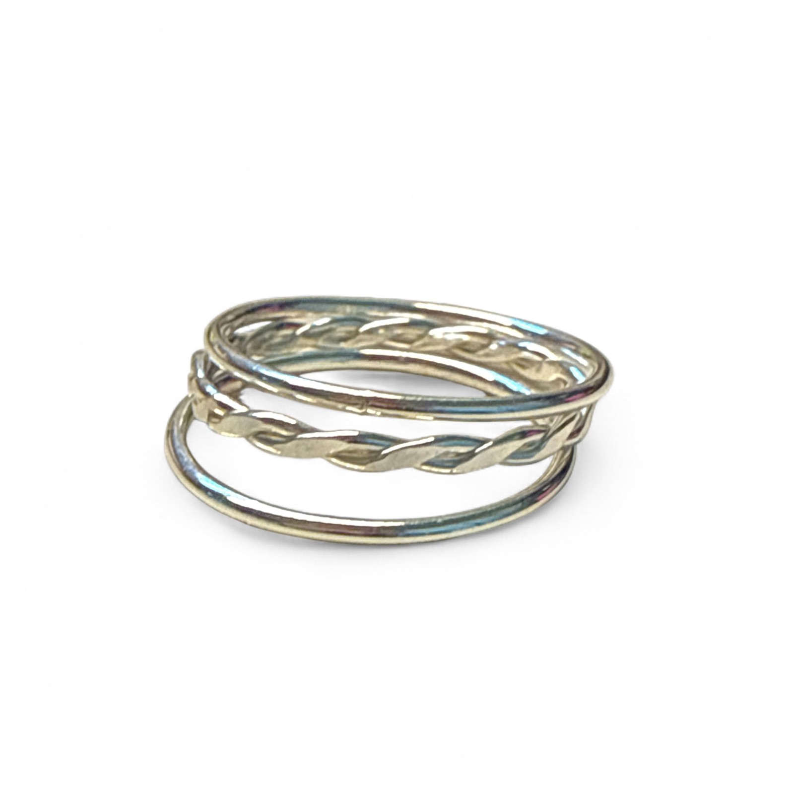 Braid Stack Fitted Toe Rings Gold Filled or Sterling Silver - Three Stackable...