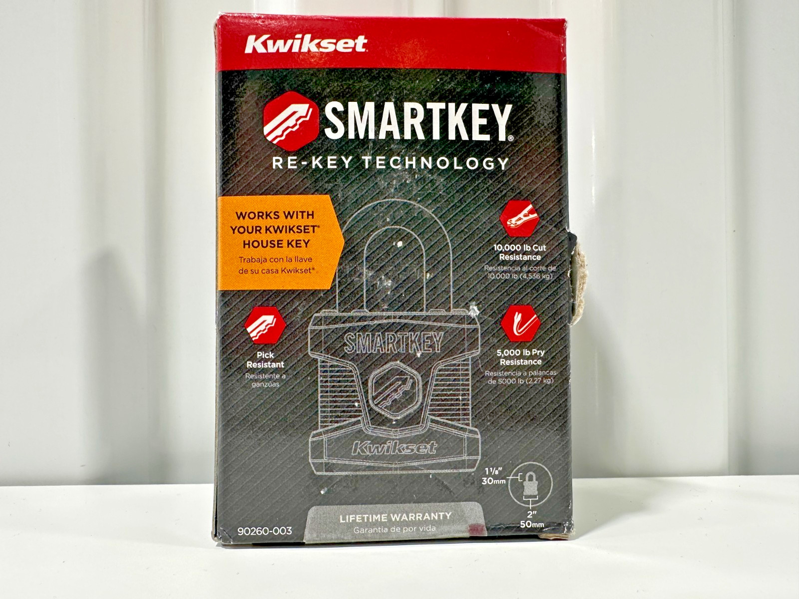 Kwikset Smart Key Padlock Standard Shackle #90260-003 NOS