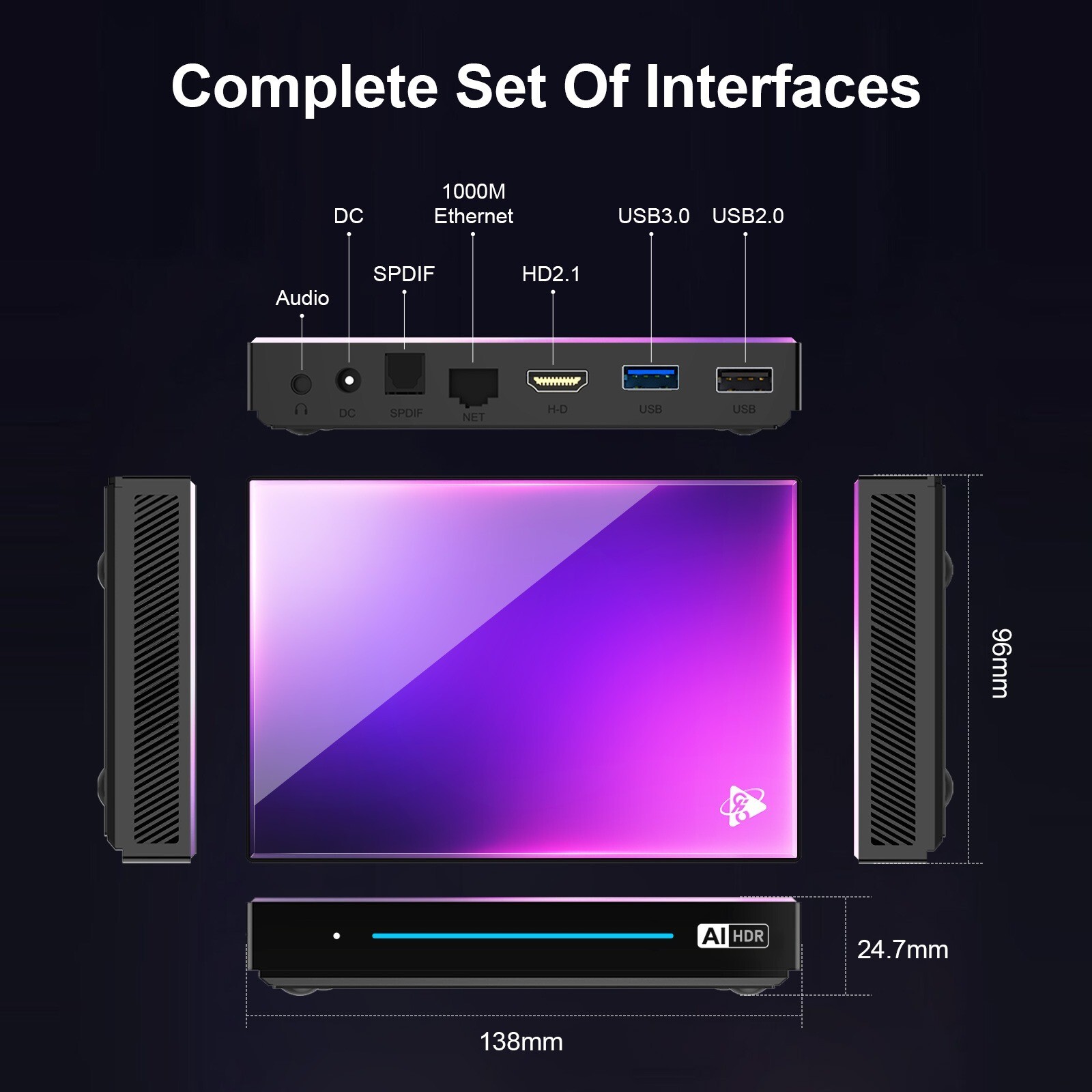 H96 Max with Android 14, 8GB RAM, 128 GB ROM Android Box