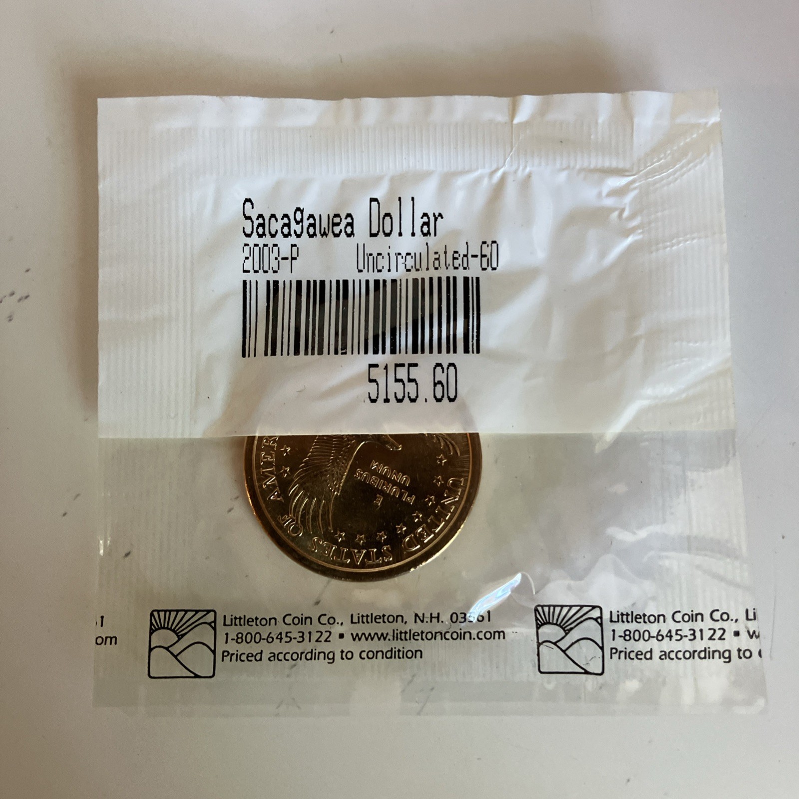 2003 P Sacagawea Dollar Coin Native American Design, Uncirculated From US Mint