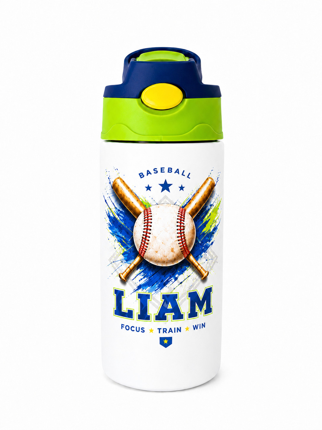 Personalized Kids Water Bottle 12 oz, Custom Name Insulated Tumbler, BPA-Free