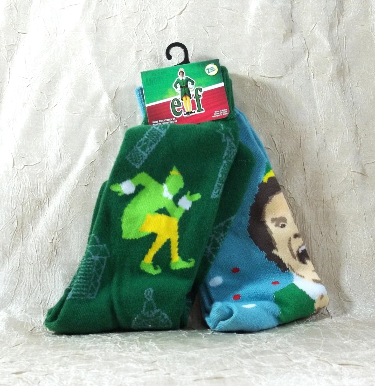 Elf Holiday Socks Two Pairs Adult One Size Fits Most Will Ferrell New Condition