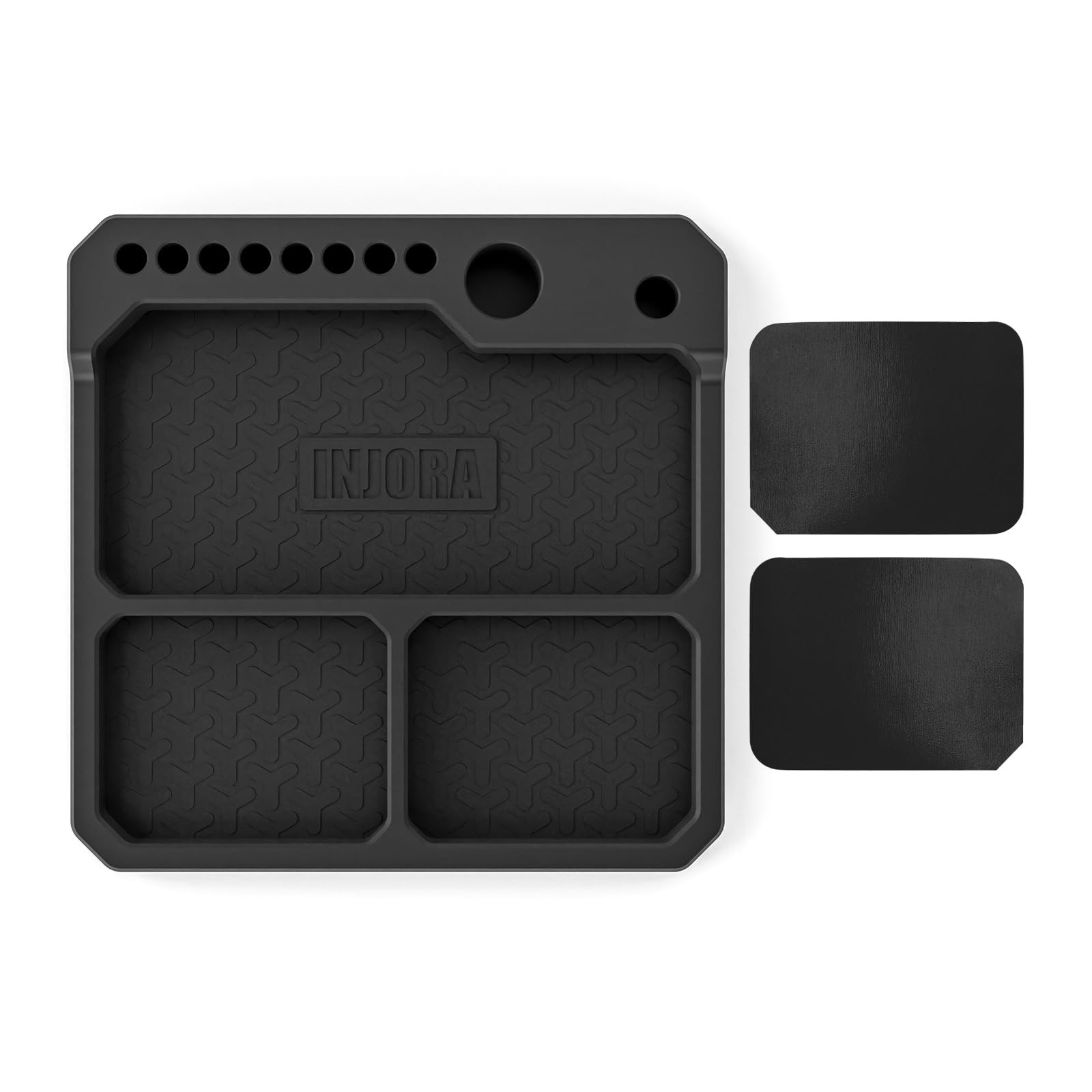 INJORA Silicone Tool Tray, Parts Tray Organizer 6.3" x x 0.6", Black