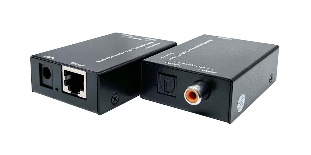 Premium Coax SPDIF Optical Dolby DTS Audio Extender Over Ethernet Cable Kit