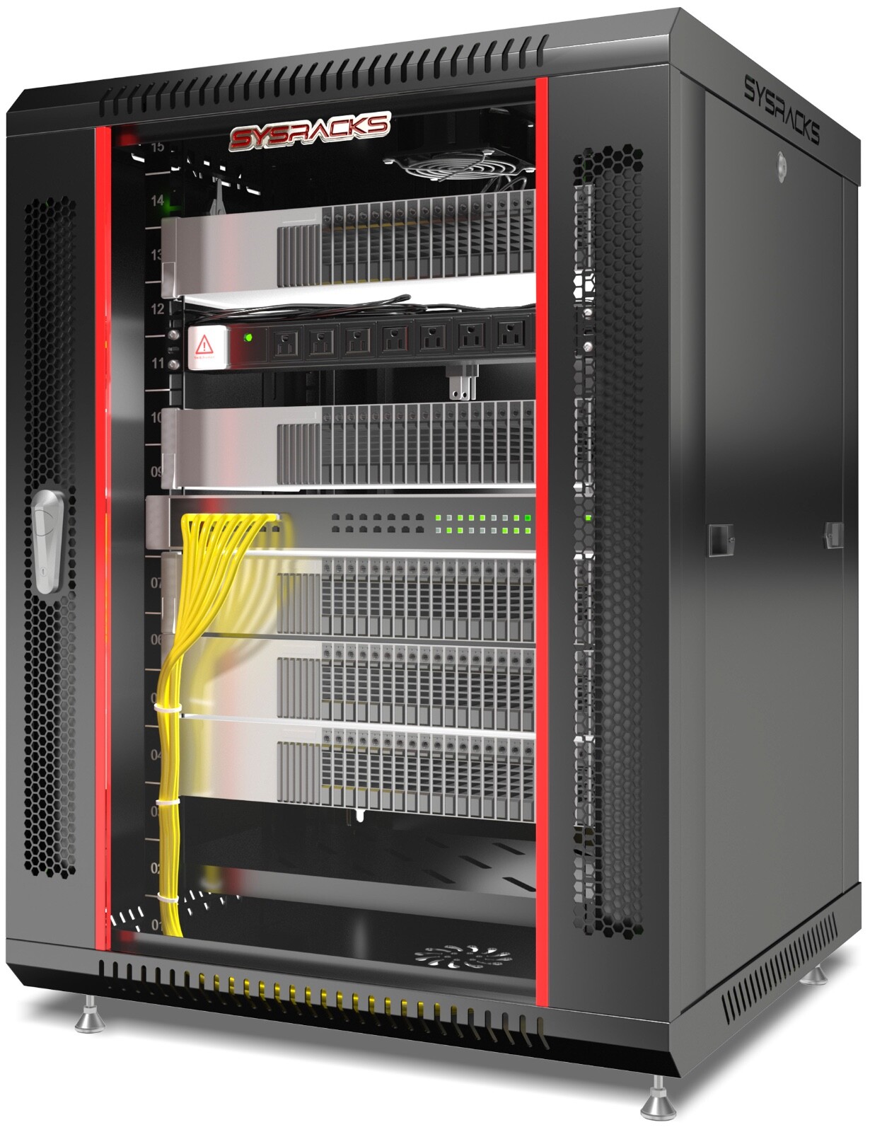 15U Sysracks Wall Mount IT Data Network Server Rack Cabinet Enclosure 24" Depth