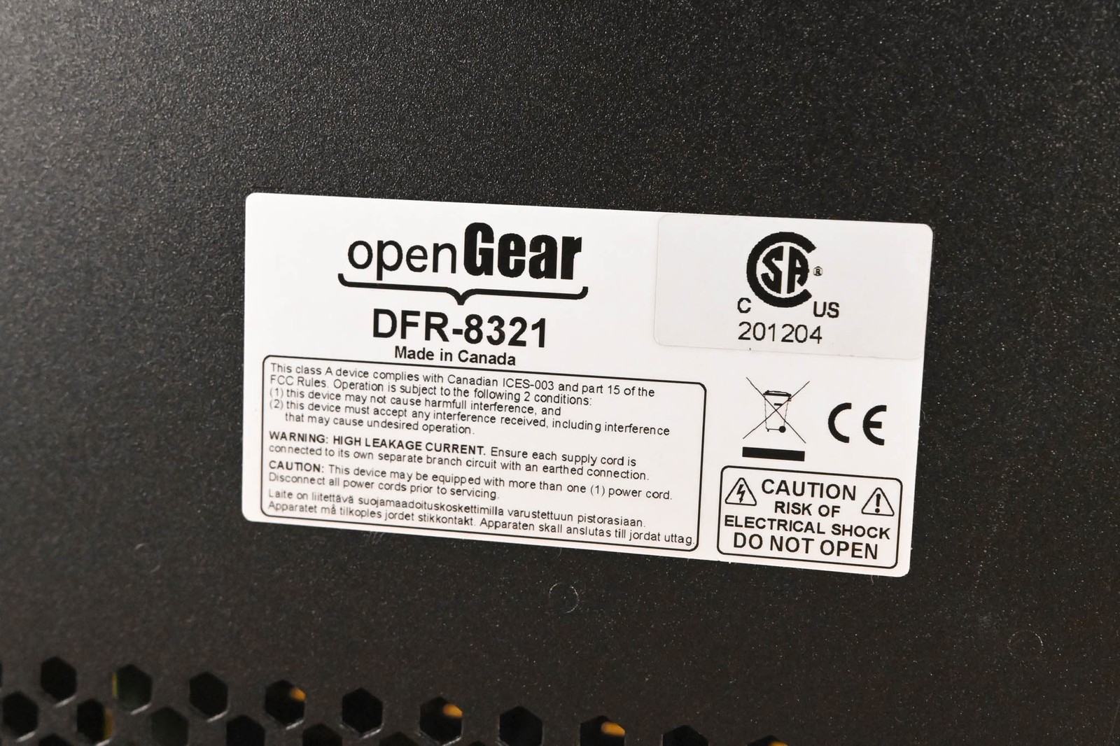 OpenGear DFR-8321 2RU Modular Frame with Cards CG01UNA