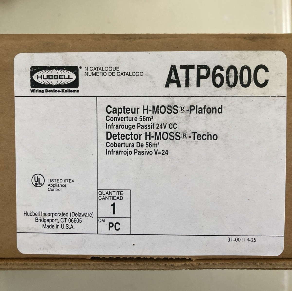 Hubbell H-MOSS ATP600C, Low Voltage Occupancy Sensor, PIR, 450 sq ft, White
